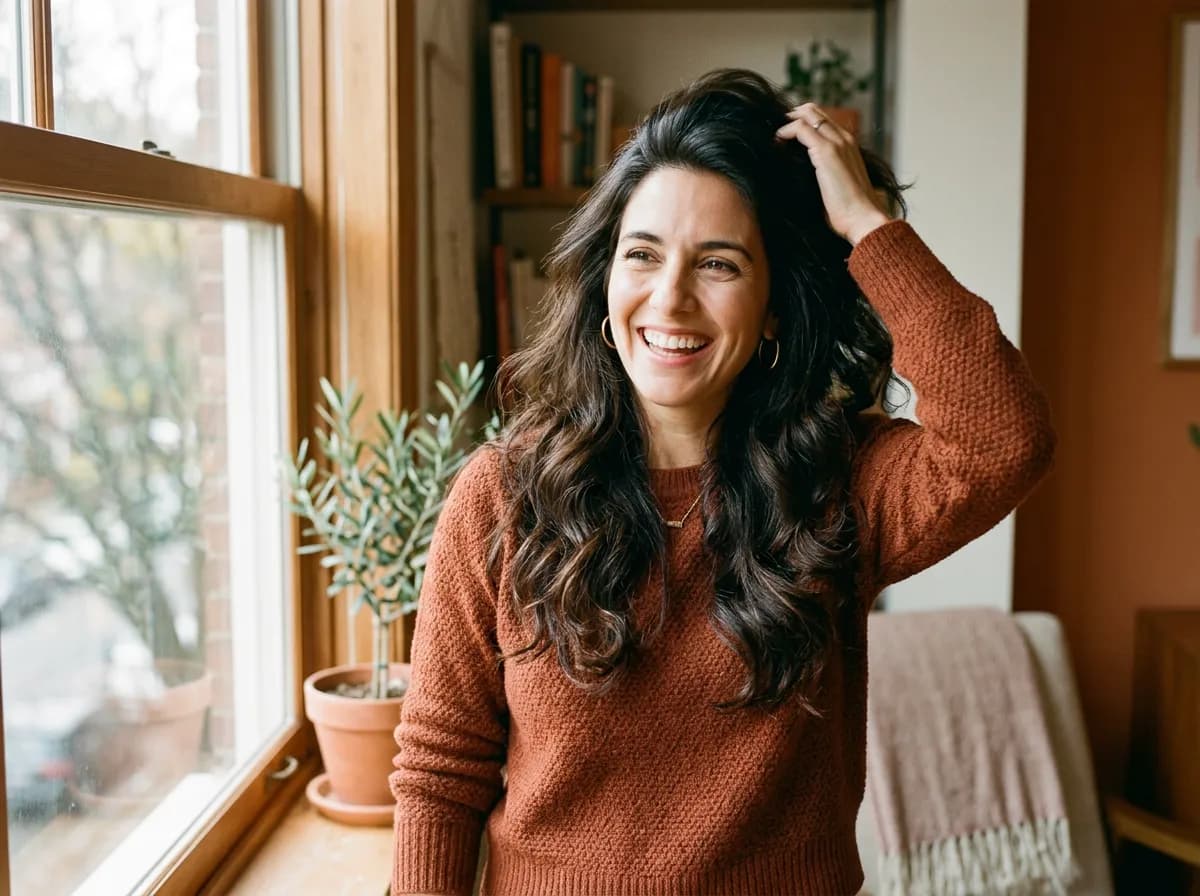 Mujer con pelo saludable y fuerte
